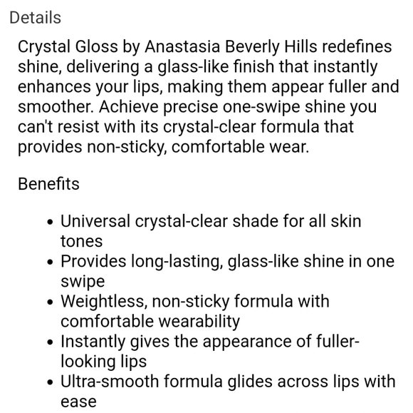 ANASTASIA BEVERLY HILLS CRYSTAL LIP GLOSS. - Picture 6 of 7